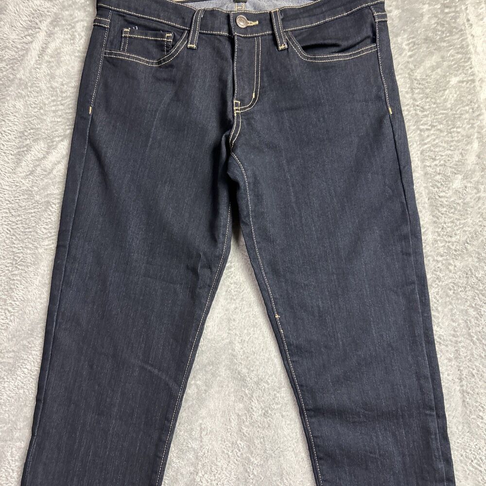 Flying Monkey Womens Jeans Dark Wash Sz. 28 Relaxed Stretch Straight Leg Capri - Picture 3 of 16